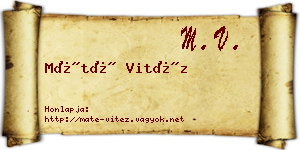 Máté Vitéz névjegykártya